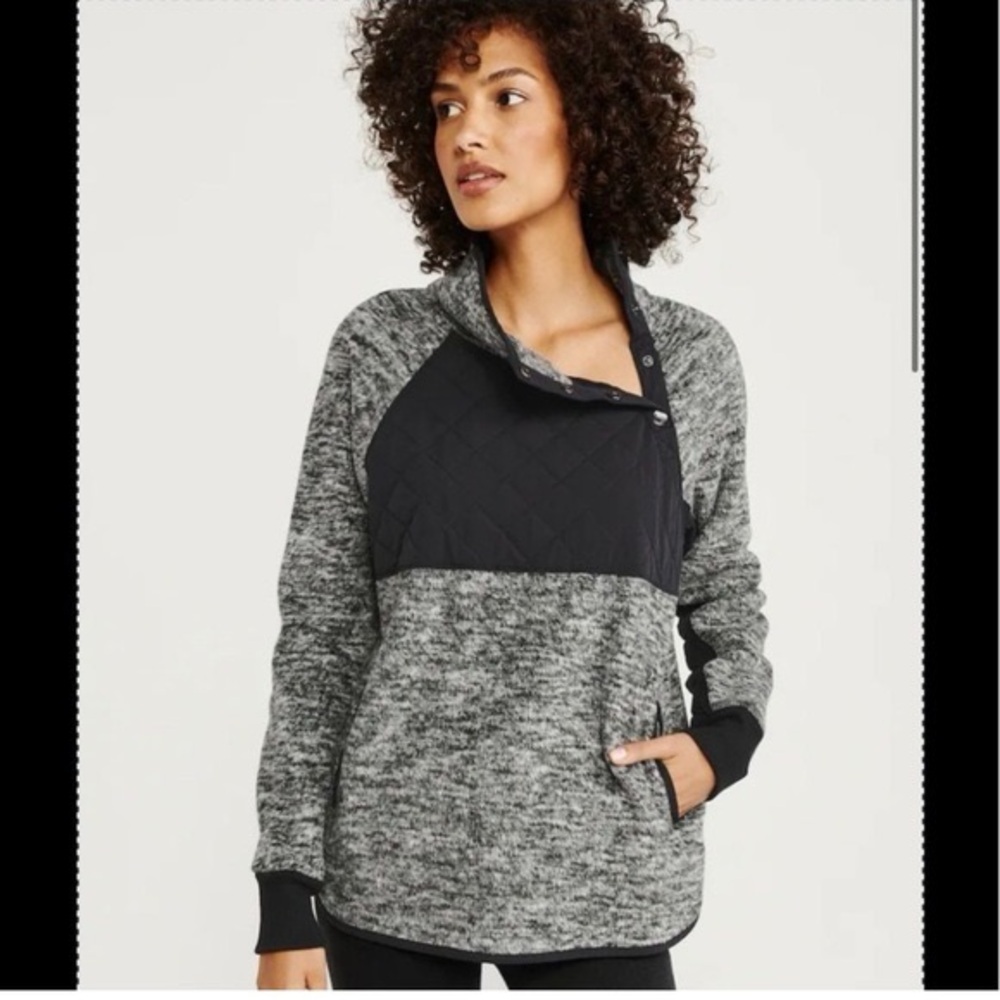 Abercrombie & Fitch Charcoal and Black Fleece Pullover